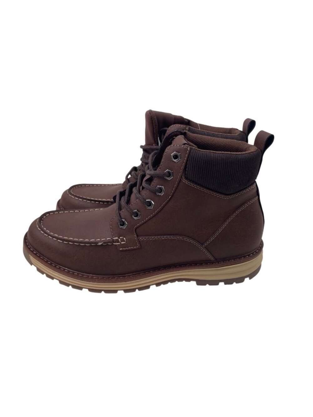 Falls Creek Boots Mens Size 9.5 Brown Bozeman Moc Toe Ankle Memory Foam Comfort